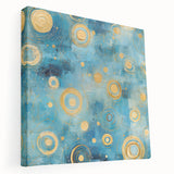Abstract strokes wall art on stretched canvas showcasing vibrant colors and layered textures, presented in a side view to highlight its artistic depth and modern design. Ideal for contemporary home decor, adding a striking visual element to any space.