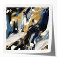 Abstract wall art featuring colorful strokes in vibrant hues of blue, orange, and yellow on a glossy finish. Perfect for modern home decor or office spaces.