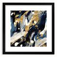 Abstract strokes wall art framed in black, showcasing vibrant colors and dynamic patterns, ideal for modern decor. Perfect for adding a contemporary touch to any room.