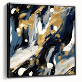 Framed abstract wall art featuring bold black strokes on a white canvas, showcasing a modern design. Ideal for contemporary decor, adding elegance to any space.