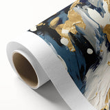 Abstract strokes wall art on rolled canvas, showcasing vibrant colors and dynamic shapes, ideal for modern home decor. Packaged securely for easy display.