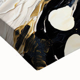 Close-up of vibrant abstract strokes wall art on stretched canvas, showcasing bold colors and dynamic patterns, perfect for modern home decor.