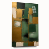 Abstract wall art featuring vibrant strokes in shades of blue, yellow, and pink on acrylic glass, showcasing a modern design perfect for contemporary decor.