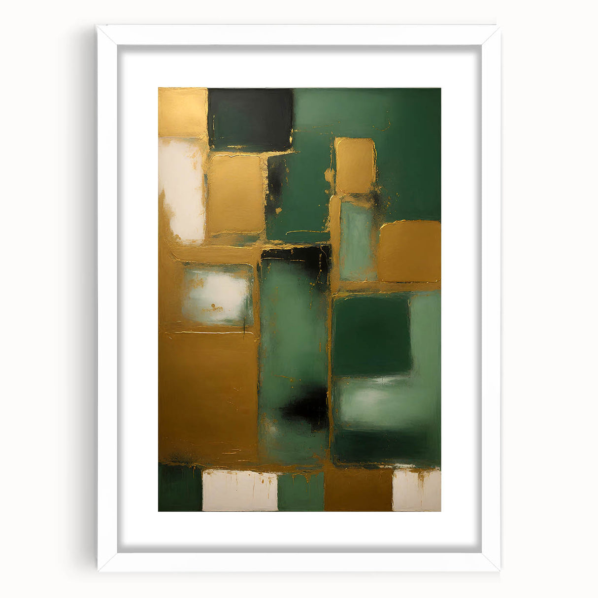 Abstract wall art featuring dynamic strokes in muted colors, framed with a white mat, ideal for modern decor. Perfect for adding a contemporary touch to any space.