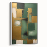 Framed canvas wall art showcasing abstract strokes in white and gray tones, perfect for modern decor. Side view highlights the elegant design and frame details.