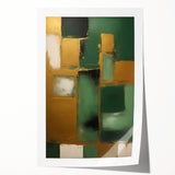 Abstract wall art print featuring vibrant strokes in shades of blue, orange, and gold, showcasing a modern design ideal for contemporary home decor.