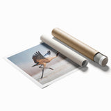 Vibrant rolled canvas print showcasing abstract geometric wall art in bold colors, ideal for modern decor, securely packaged in a protective cardboard tube.