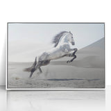 Framed acrylic wall art showcasing a modern abstract design in vibrant colors, elegantly displayed against a white background, ideal for contemporary home decor.