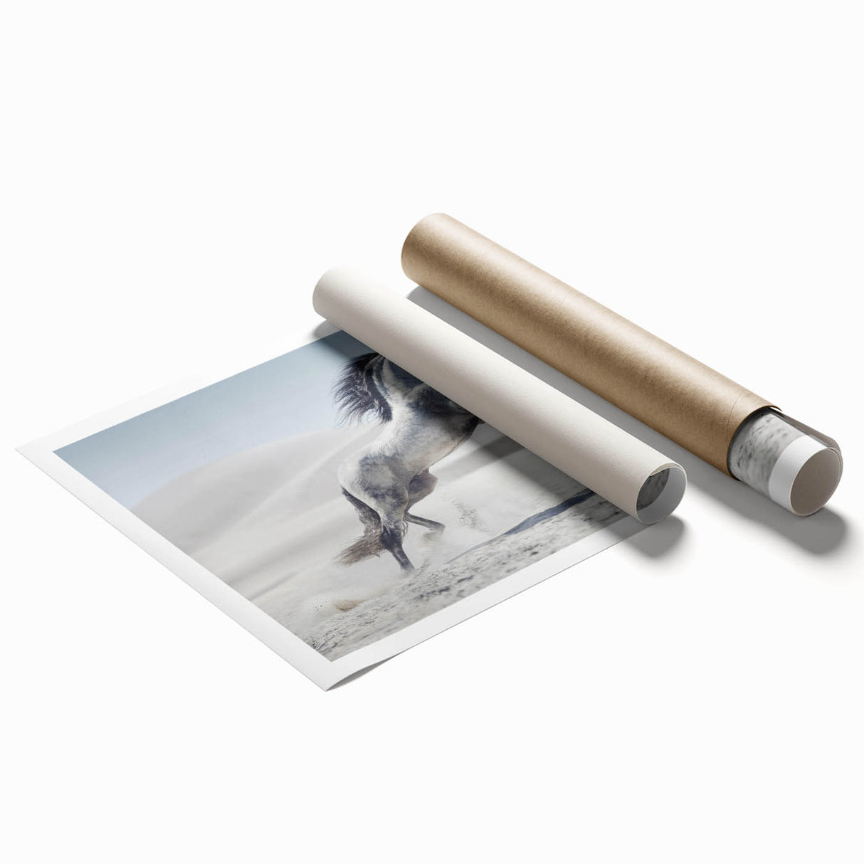 Rolled print showcasing vibrant African tribal wall art design, highlighting intricate patterns and colors, packaged securely in a protective cardboard tube.