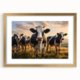 Framed wall art collection featuring a modern gold frame with a white mat, showcasing an abstract design. Ideal for enhancing interior decor with elegance.