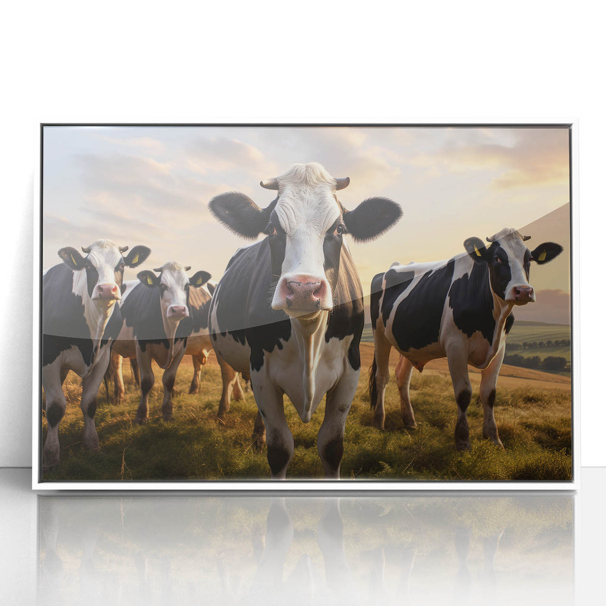 Framed acrylic wall art featuring a modern design with vibrant colors, set against a clean white background, perfect for enhancing contemporary home decor.