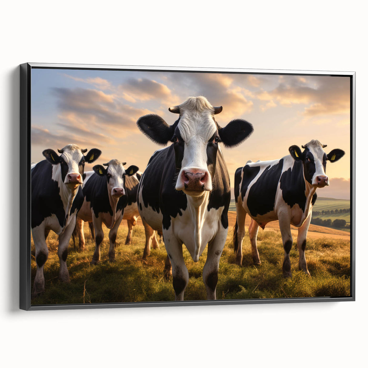 Framed canvas wall art showcasing a modern abstract design in bold black and white, displayed from a side view to highlight its depth and texture, perfect for contemporary home decor.