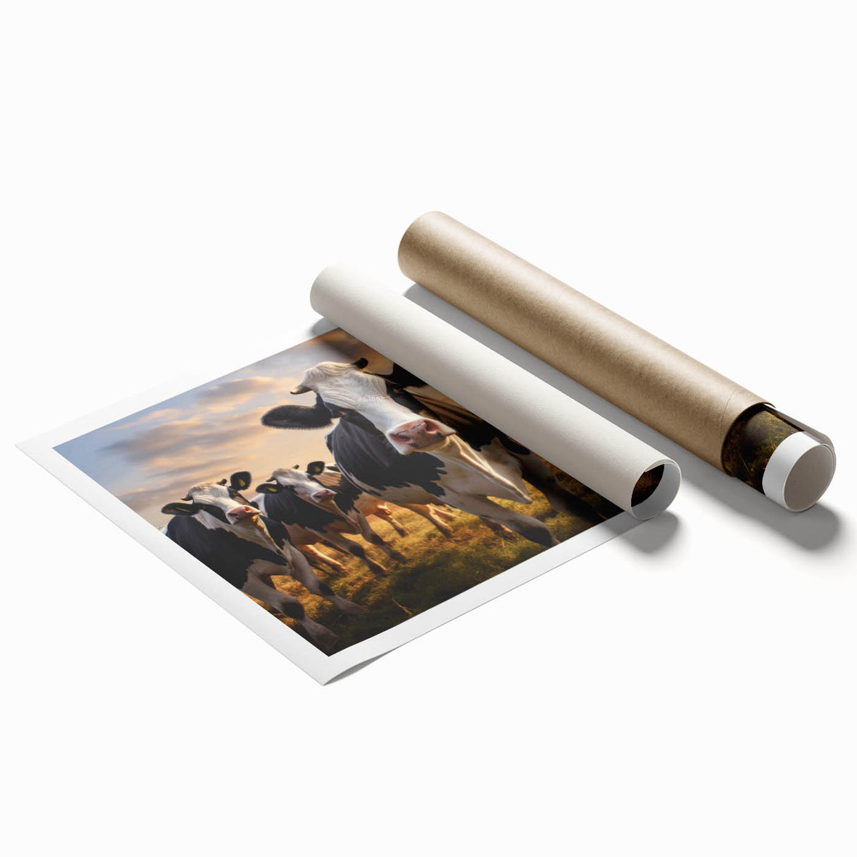 Rolled canvas print showcasing vibrant African tribal wall art design, featuring intricate patterns and earthy tones, securely packaged in a durable cardboard tube for safe transport and display.