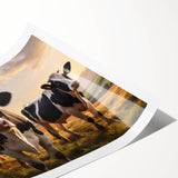 Rolled print of modern African wall art featuring vibrant colors and intricate patterns, carefully packaged in a protective tube for safe delivery.