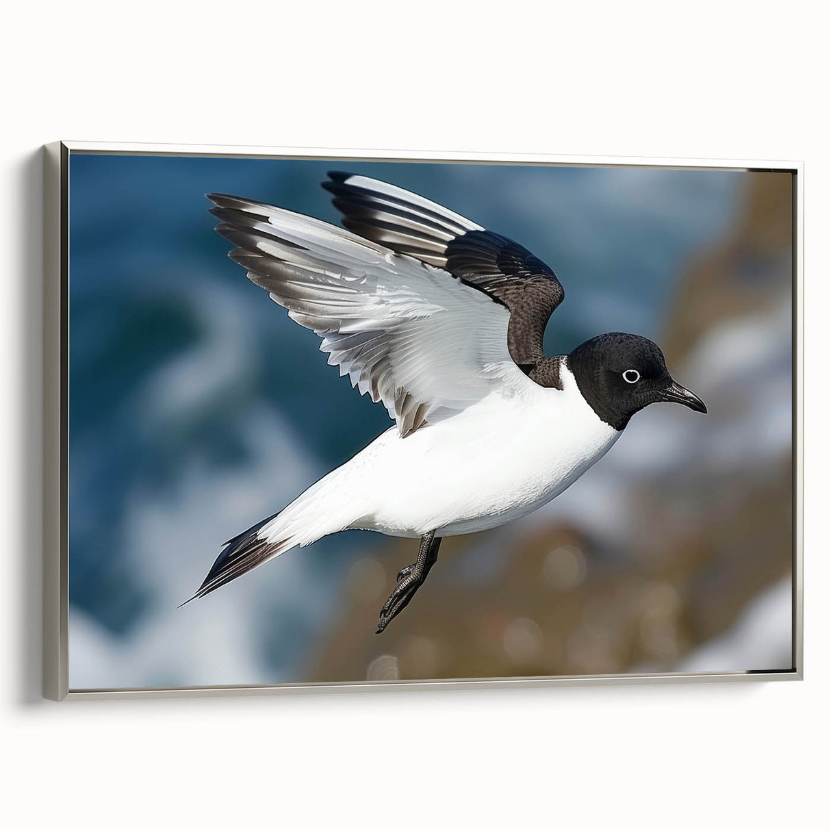 Framed canvas wall art showcasing an elegant design with silver accents, displayed at a side view, perfect for modern home decor and artistic enhancement.