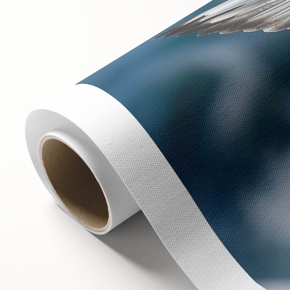 Rolled canvas showcasing vibrant African wall art design, featuring intricate patterns and rich colors, elegantly packaged in a protective cardboard tube for delivery.