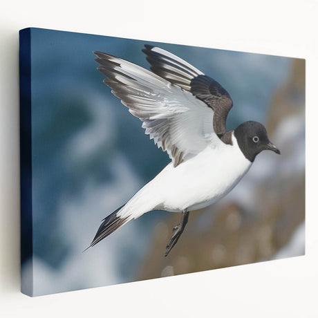 Stretched canvas wall art showcasing an abstract design with vibrant colors, displayed in a side view to highlight its depth and texture, perfect for modern decor.