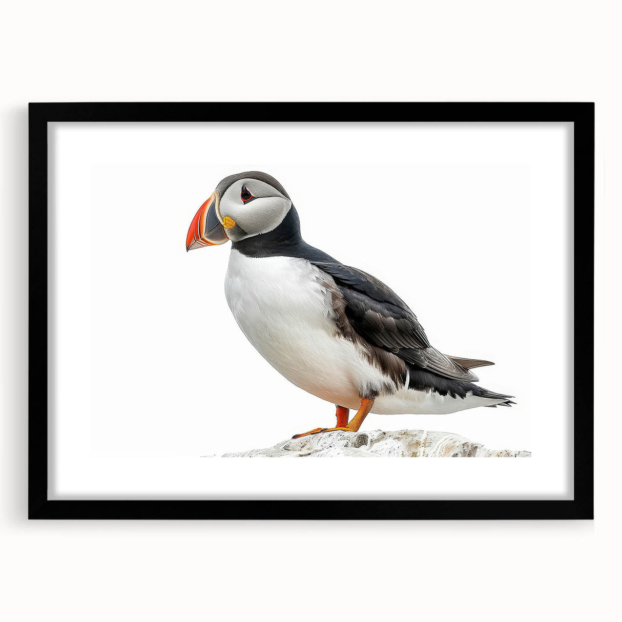 Black-framed wall art featuring a modern abstract design with a white mat, displayed in a front view setup, ideal for contemporary home décor. Perfect for adding elegance to living spaces.
