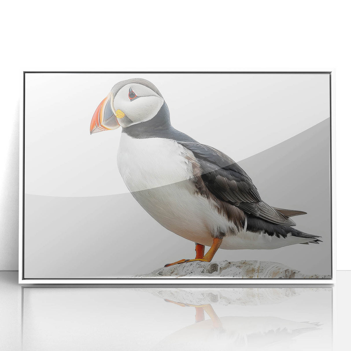 Framed acrylic wall art from the Design 29 collection showcasing a modern abstract landscape in soft white tones, ideal for contemporary home decor.