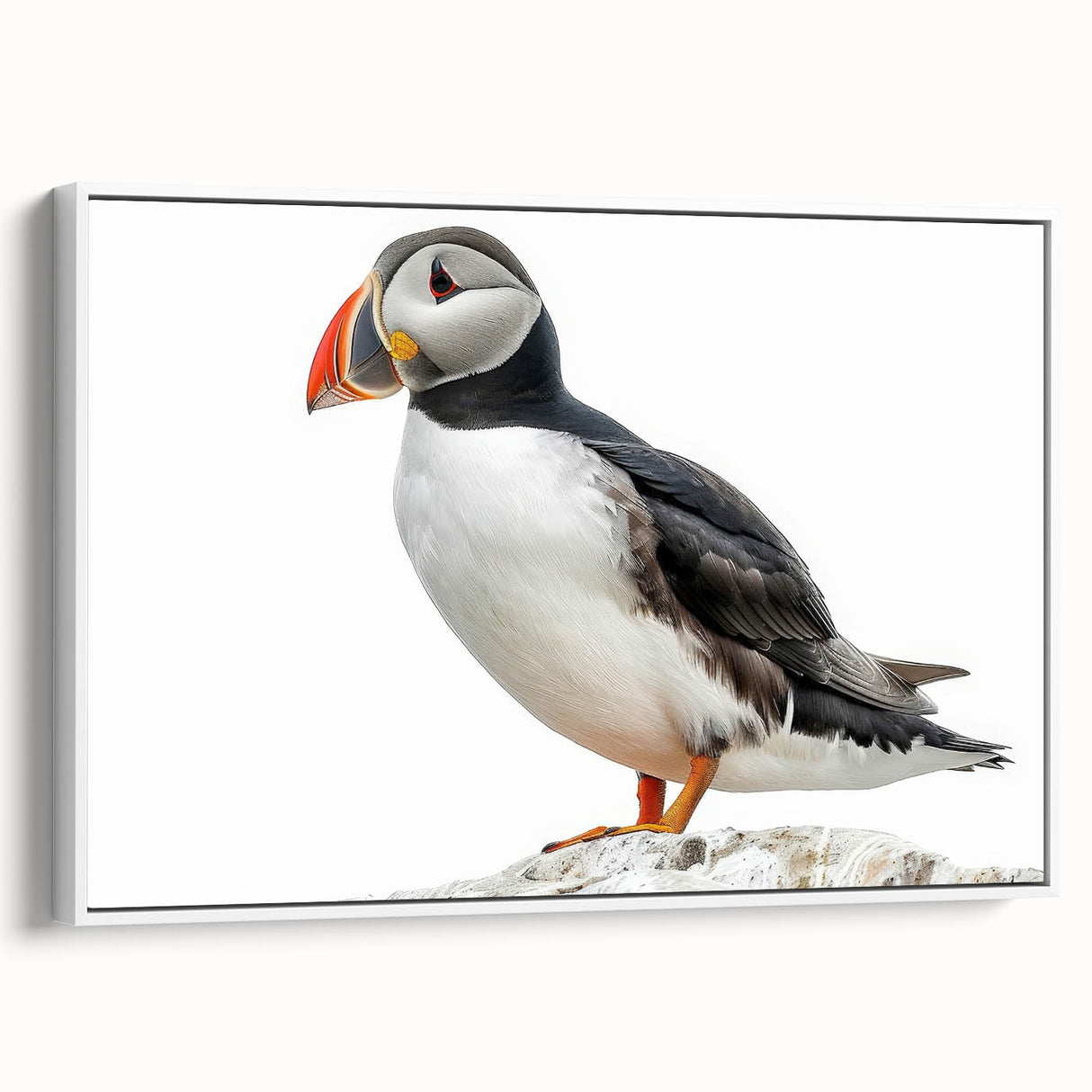 Framed wall art canvas showcasing a modern abstract design in vibrant colors, displayed against a white backdrop, perfect for contemporary home decor.