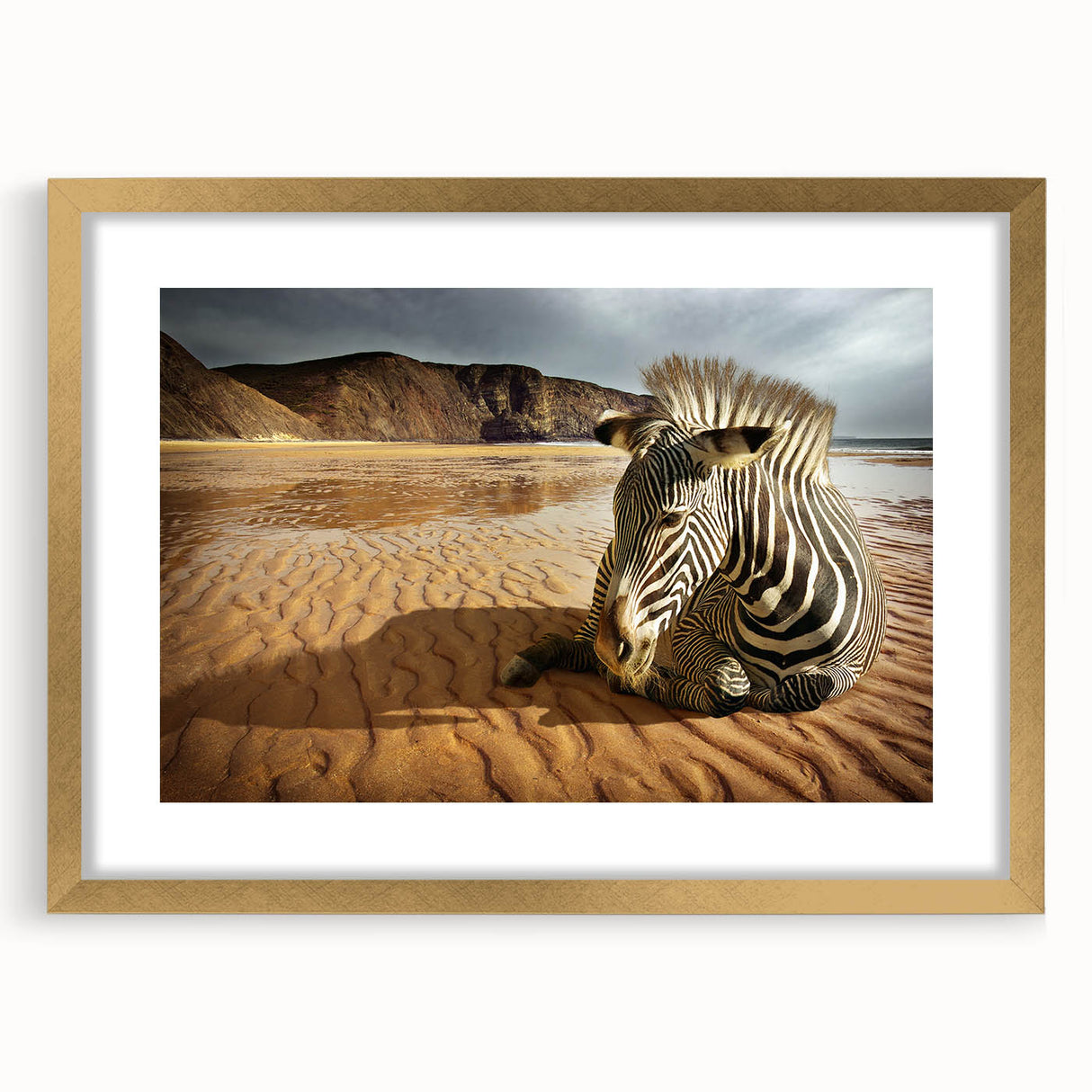 Elegant wall art collection featuring a gold-framed design with a mat, showcasing intricate patterns and textures, perfect for enhancing modern home decor.