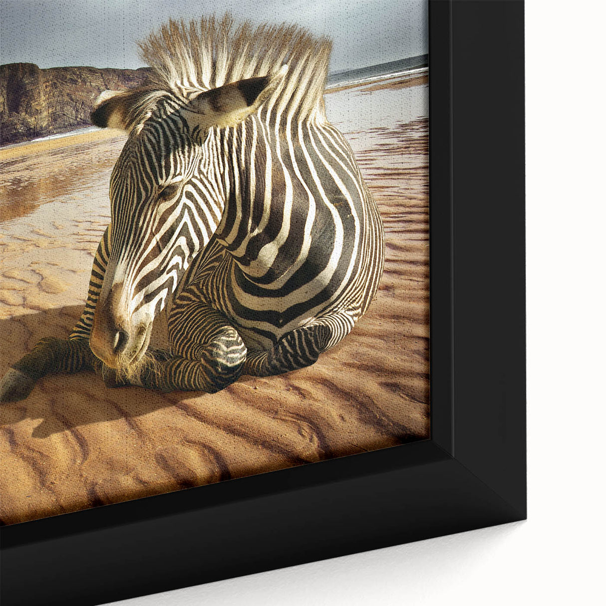 Framed canvas close-up showcasing a vibrant African wall art design, featuring intricate patterns and textures, ideal for enhancing home decor aesthetics.
