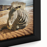 Framed canvas close-up showcasing a vibrant African wall art design, featuring intricate patterns and textures, ideal for enhancing home decor aesthetics.