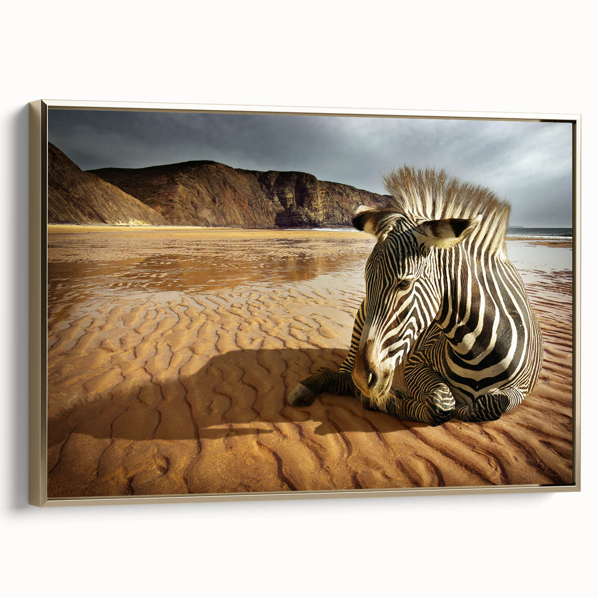 Framed canvas wall art from the Gold Collection, showcasing an elegant abstract design in rich gold and earthy tones, perfect for modern home decor.