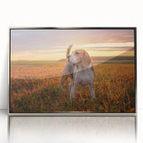 Framed wall art collection showcasing a Beagle dog design in a sleek silver frame, featuring vibrant colors and fine details, perfect for pet lovers' decor.