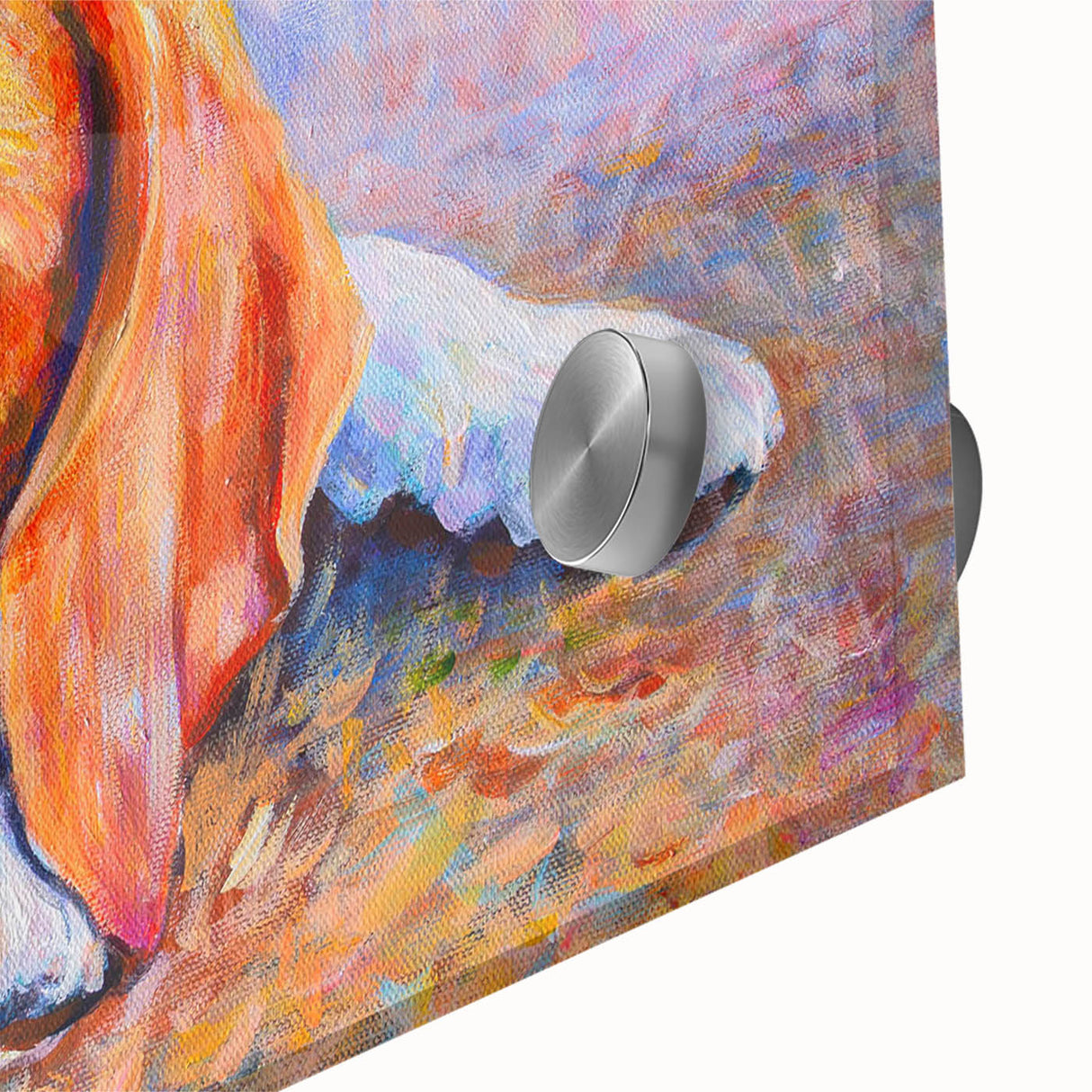 Close-up of vibrant acrylic wall art featuring a beagle design, showcasing intricate details and colors, perfect for pet lovers' home decor.