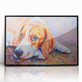 Framed wall art featuring a stylish beagle design in black acrylic, showcasing a playful and modern aesthetic ideal for dog lovers' home decor.