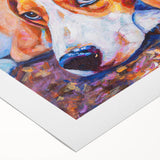 Beagle-themed rolled canvas wall art showcasing a charming beagle design with vibrant colors, perfect for pet lovers’ home decor. Ideal for adding a playful touch to any room.