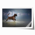 Boxer dog wall art print showcasing a playful and colorful design, featuring vibrant hues and a whimsical illustration style, perfect for pet lovers' home decor.