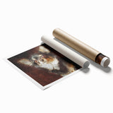 Charming rolled print showcasing a colorful Chihuahua wall art design featuring playful illustrations of Chihuahuas in various poses, ideal for pet lovers' home decor.