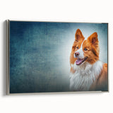 Framed wall art featuring a stunning silver-collie design on canvas, showcasing the dog's elegant profile and intricate details, perfect for pet lovers and home decor.