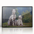 Framed acrylic wall art featuring a striking Dalmatian design, set against a sleek black background, ideal for dog lovers and modern home decor enthusiasts.