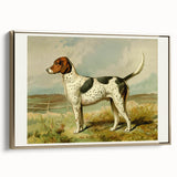 Framed canvas wall art showcasing a stylish Dalmatian design with a modern gold frame, perfect for pet lovers seeking contemporary home decor.