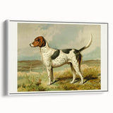 Framed canvas wall art showcasing a stylish Dalmatian design in a white frame, ideal for modern home décor, emphasizing playful elegance and canine charm.