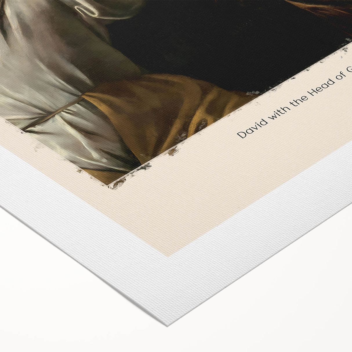 Art deco poster featuring a detailed Caravaggio design in rich earth tones on rolled canvas, suitable for dining room walls.