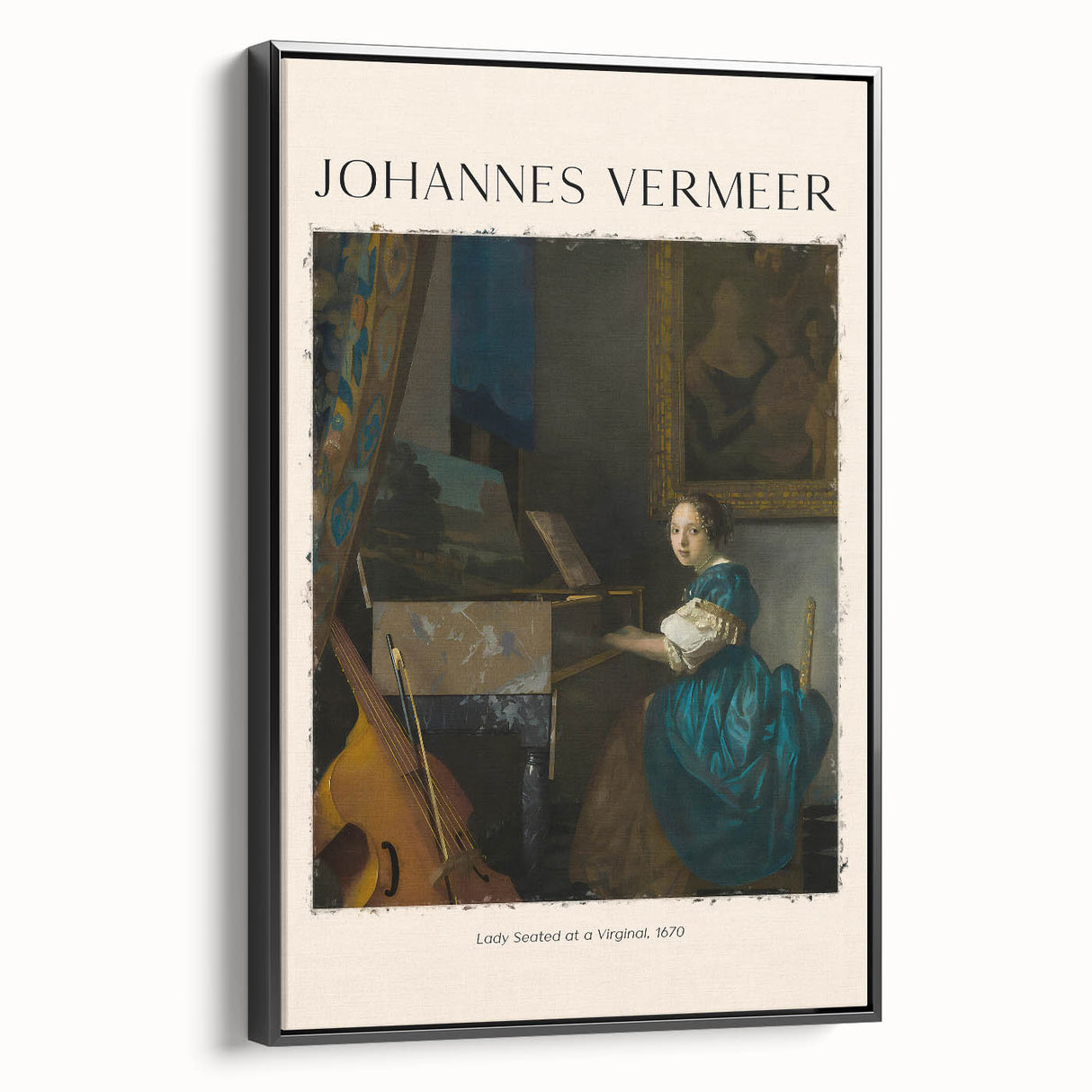 Framed canvas featuring a black and white vintage poster art of a landscape, suitable for bedroom wall decor.