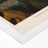 Art deco poster featuring an early 20th-century street scene in muted earth tones on rolled canvas.