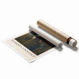 Extra large rolled print of a floral art piece in muted pastel shades.