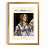 Textured abstract art print of Johannes Vermeer's design in a gold frame with mat, ideal for bedroom wall decor.