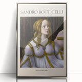 Art deco poster of Johannes Vermeer's painting in silver acrylic frame, suitable for nursery wall art.