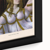 Framed canvas of Johannes Vermeer-inspired black wall art featuring colorful, textured details, ideal for living room decor.