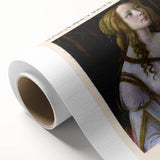 Art deco style poster of a serene lakeside scene in soft blue and green hues on rolled canvas, ideal for nursery wall art.