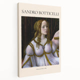 Side view of a Johannes Vermeer-inspired stretched canvas showing a detailed 17th-century domestic scene.