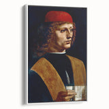 Vintage poster art of a landscape painting on framed canvas, featuring muted earth tones, ideal for bedroom wall decor.