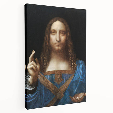 Leonardo da Vinci-inspired artwork on stretched canvas, featuring muted earth tones, perfect for kitchen wall art.