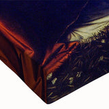 Large art depicting a black and white landscape painting on stretched canvas, ideal for bedroom wall decor.